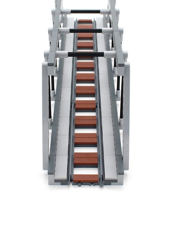 dspitwod Classic Train Building Bridge City Passenger Express Train Tracks Toys Accessories Railroad Construction Building Block Compatible with Major Brand (Train Bridge) - Image 2